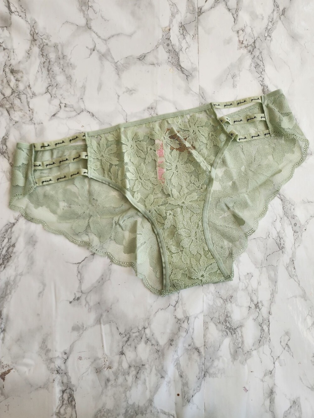 Victoria's Secret PINK Logo Strappy Cheekster Panties XL NWT
